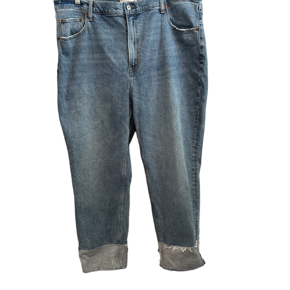 Abercrombie Fitch Ankle Straight Ultra High Rise Cuff Jeans I2